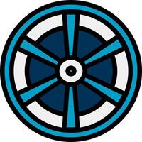 A blue and white wheel with spokes vector