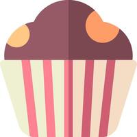 A cupcake with a pink and orange stripe vector