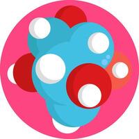 A pink and blue sphere with white and red balls vector