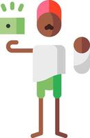 A man holding a money bag and a towel vector