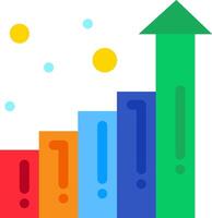 A colorful bar chart with a question mark on it vector