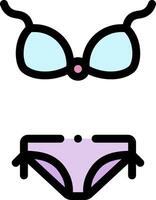 A bikini and glasses icon on a white background vector