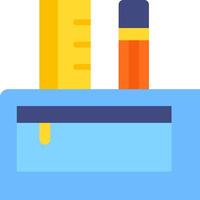 A pencil and ruler in a blue case vector
