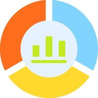 A colorful circle with a bar chart on it vector