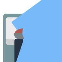 A blue light is on a white background vector