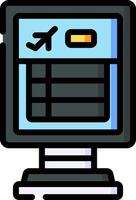 A computer monitor with a plane on it vector