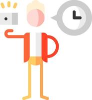A man holding a camera and a clock vector