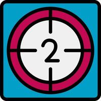 A blue and pink square with a number two on it vector
