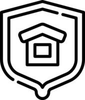 A house icon in a shield vector