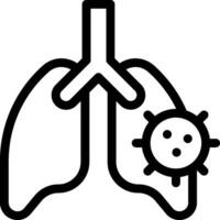 The lungs are shown with a virus on the left vector