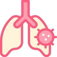 A cartoon illustration of the lungs and a virus vector