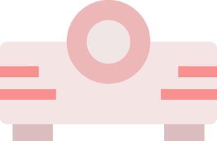 A pink and white car with a round shape vector