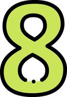 A green number eight with a black dot in the middle vector