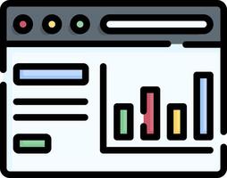 A graph showing the data on a computer screen vector