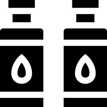 Two bottles of oil with a drop of oil in each vector