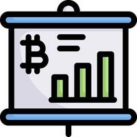 Bitcoin chart icon vector