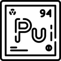 The periodic table of elements, with the symbol for pu vector
