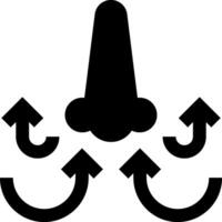 A black and white image of a man with a nose and three arrows vector