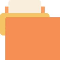 An orange folder with a white paper inside vector
