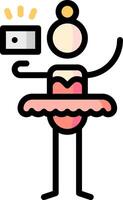 A cartoon dancer holding a camera vector
