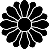 A black and white flower with a white center vector