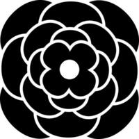 A black and white flower with a white center vector