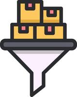 A funnel with boxes on top vector