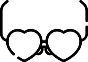 Heart glasses icon vector