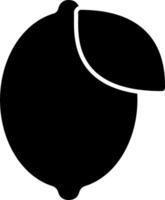 A black and white silhouette of a lemon vector