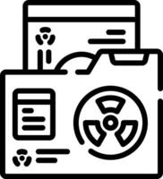 A black and white icon of a file with a disc vector