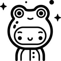 A cartoon frog with stars on it's face vector