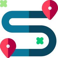 A map with a pin pointing to a location vector