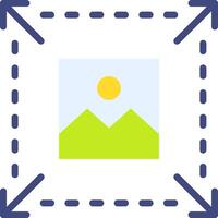 A square with a mountain and sun in the middle vector
