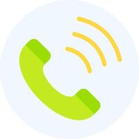 A phone receiver with a green icon vector