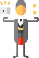 A cartoon man holding up money and a coin vector