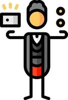 A man holding money and a coin vector