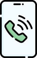A phone with a green phone icon vector