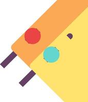 A yellow and orange piece of paper with two red dots vector