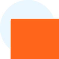 An orange square with a circle around it vector