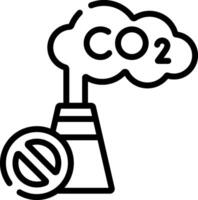 A black and white image of a factory with a co2 symbol vector