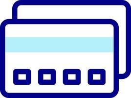 A blue and white icon of a computer vector