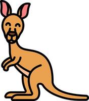 A cartoon kangaroo standing on its hind legs vector