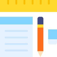 A ruler, pencil, and paper icon vector