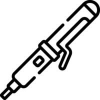 A black and white outline of a drill vector