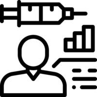 A person with an injection and a chart vector