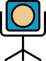 A chair with a round object on it vector