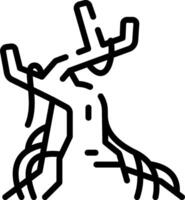 A black and white drawing of a tree with branches vector