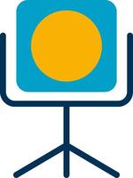 A blue chair with an orange circle on it vector
