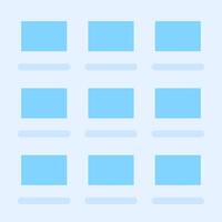 A blue square with four squares on it vector