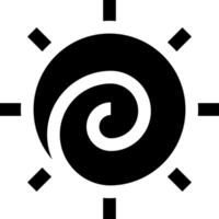 A black and white sun with a spiral in the center vector